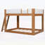Lit double superposé double pleine grandeur, convertible en bois avec échelle réversible et garde-corps de sécurité, noyer et blanc-1381297447