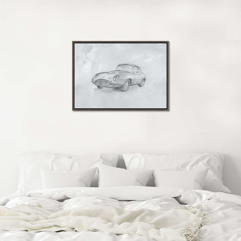 Graphite Cars IV Painting by Richard Ryder, 31.75" H x 44.75" W, Image Brush Gel