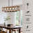 Farmhouse Chandelier Pendant Light, 5-Light Adjustable Height Wooden Black Ceiling Fixture For Kitchen Island, Dining Room, Pool Table, Rustic Modern Lighting