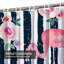 Rideau de douche Watercolor Floral Flamingo Art avec 12 crochets-704398404