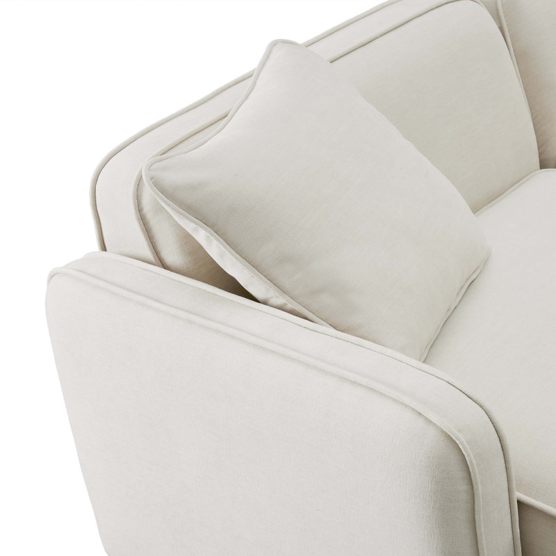 Guildford Sand Upcycled Linen Modular Loveseat