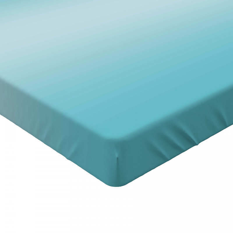 Microfiber Abstract Fitted Sheet, Twin Fitted Sheet, Turquoise, 100% Brushed microfiber fabric