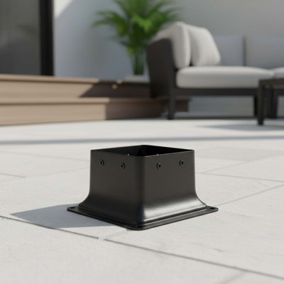 4x4 Post Base 10 Pcs, Inner Size 3.7"x3.7", Powder-coated Steel For Deck Railing Support