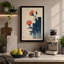 Carnations in Indigo Vase Japandi - Wrapped Canvas-1609292824-1609292830