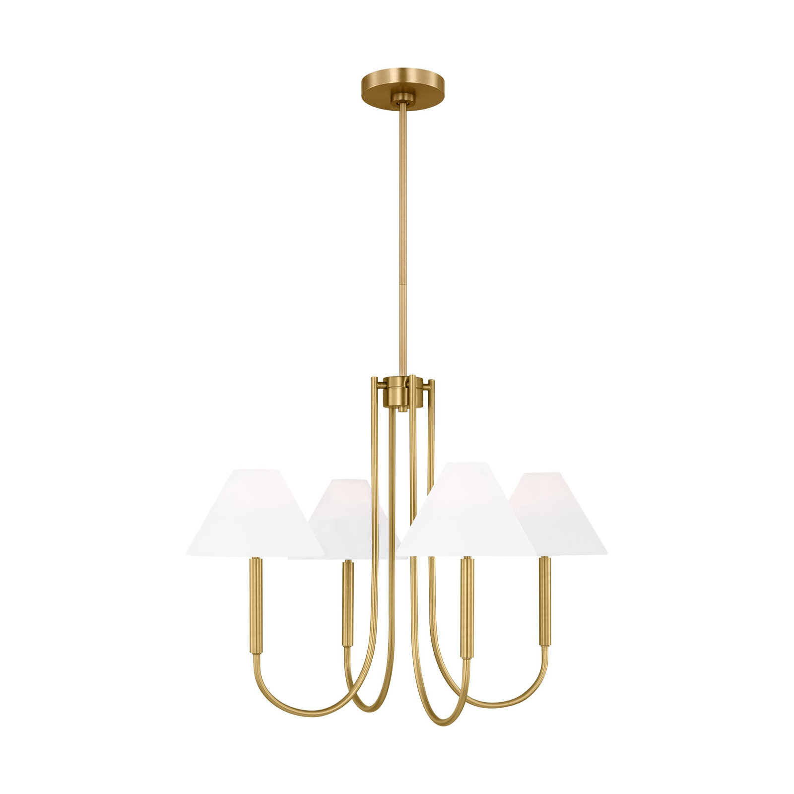 Porteau 5-Light Chandelier, Satin Brass, 4-Light