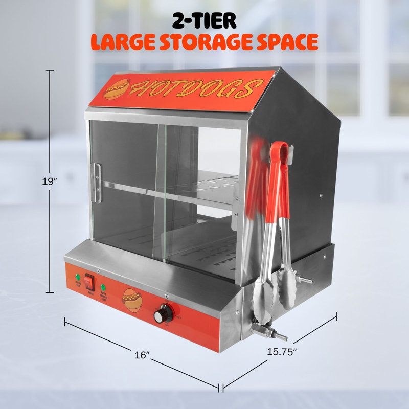 Hot Dog Machine - 34,5 L Hot Dog Steamer