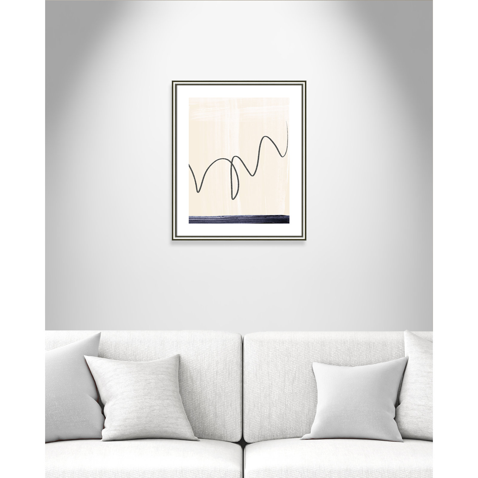 Tigerlily "Departured II" Painting, Silver Framed Paper, 26.75" H x 22.75" W x 0.88" D