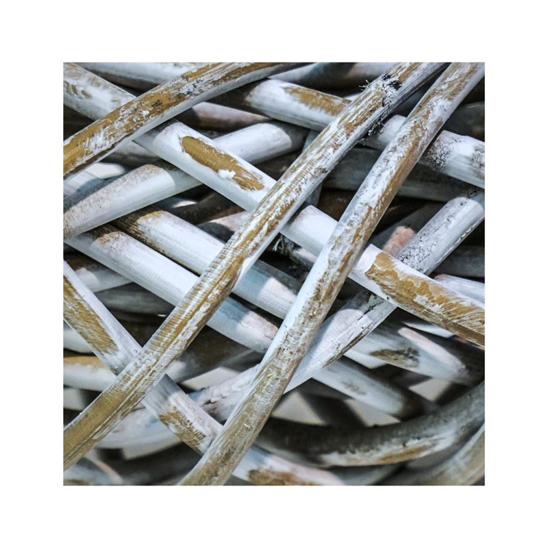 Rattan Wreath, 50" H x 50" W x 10" D, White
