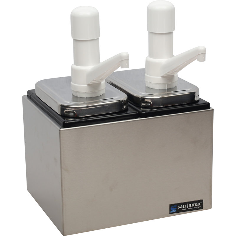 Centre de service pour pompe à condiments - 2 pompes - Argent