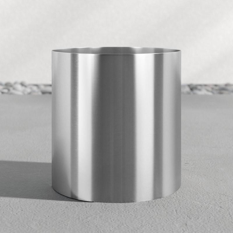 Pot à fleur en acier inoxydable Harrogate, H 20 po x l 24 po x P 20 po, Argent argent