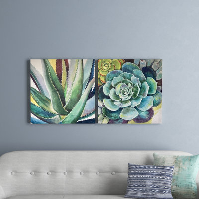 Brilliant Succulents I/II by Norman Wyatt Jr. - Wrapped Canvas Print Set