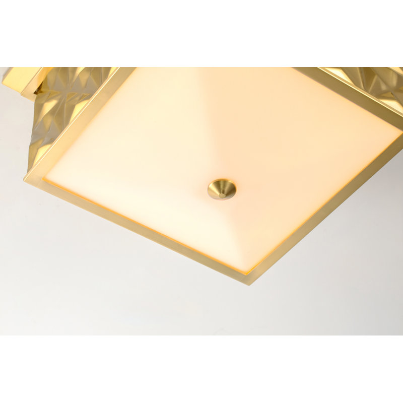 Alpha Square Flush Mount In Black, Gold