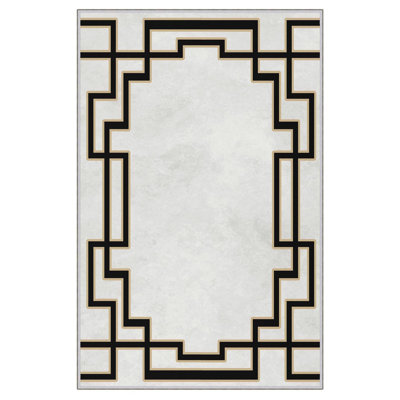 Tapis tissé de qualité supérieure, 5,9 x 9,2 pieds | 100% polyester, 650 g / m² | Pois antibactérien antidérapant en PVC, d'une hauteur de poils de 0,3 po | Lavable à la machine, impression numérique 3D | Parfait pour le salon et la chambre à cou