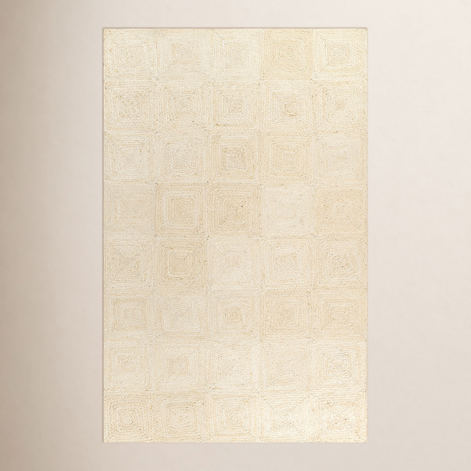 Mykonos Ivory Hand-Woven Geometric Jute Rug, Rectangle 8'10" x 11'10"