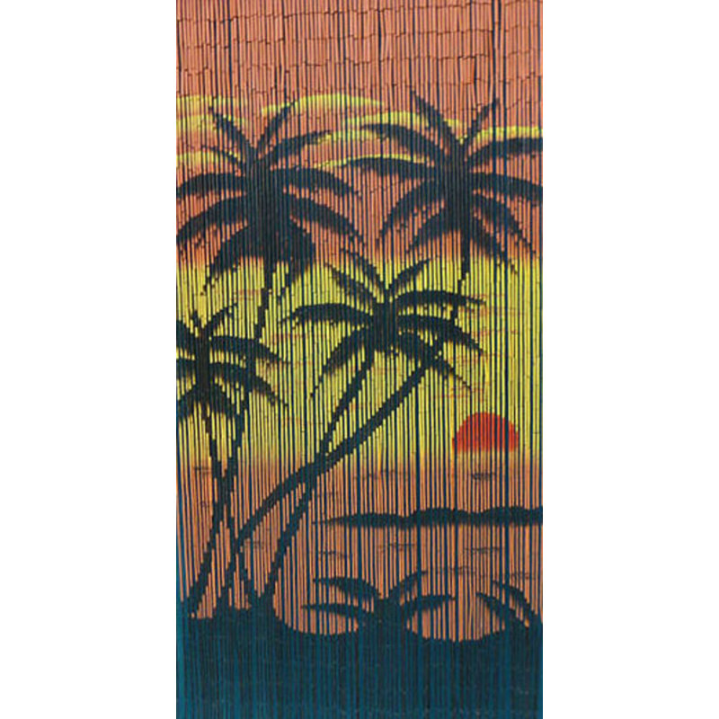 Rideau en bambou perlé tropical Sunset