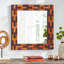 Miroir mural en cuir clouté fabriqué à la main