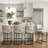 Faux Leather Sled Base Counter Stools with Ergonomic Back - Set of 2-1080539061
