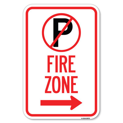 Zone de feu (aucun symbole de stationnement et flèche droite) / 23973