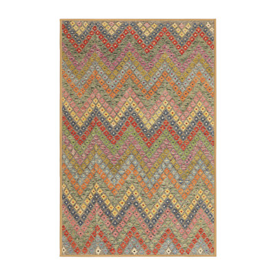 Tapis rouge/orange/bleu zone contemporaine