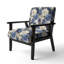 Chaise d'appoint florale Cobalt-6885824