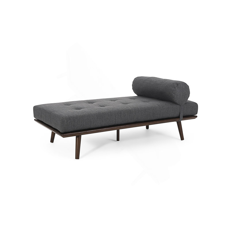 Chaise longue sans accoudoirs, Duplicata gris 100% polyester