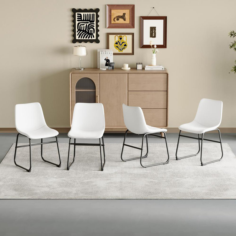 4 Piece Bar Stools (White), White