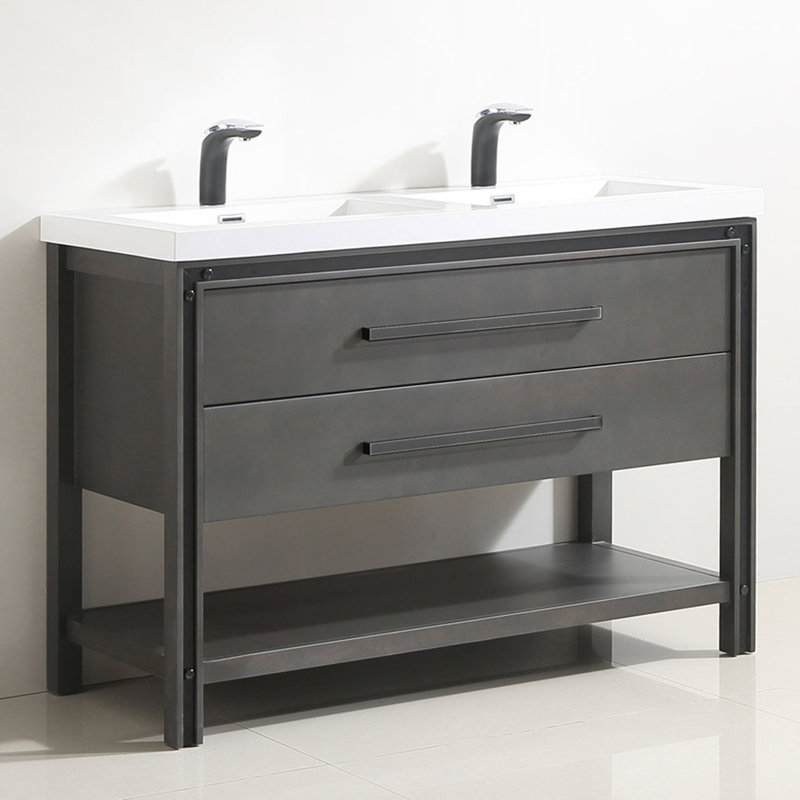 Ensemble de meuble-lavabo simple 49 po Dunmall, Chêne fumé
