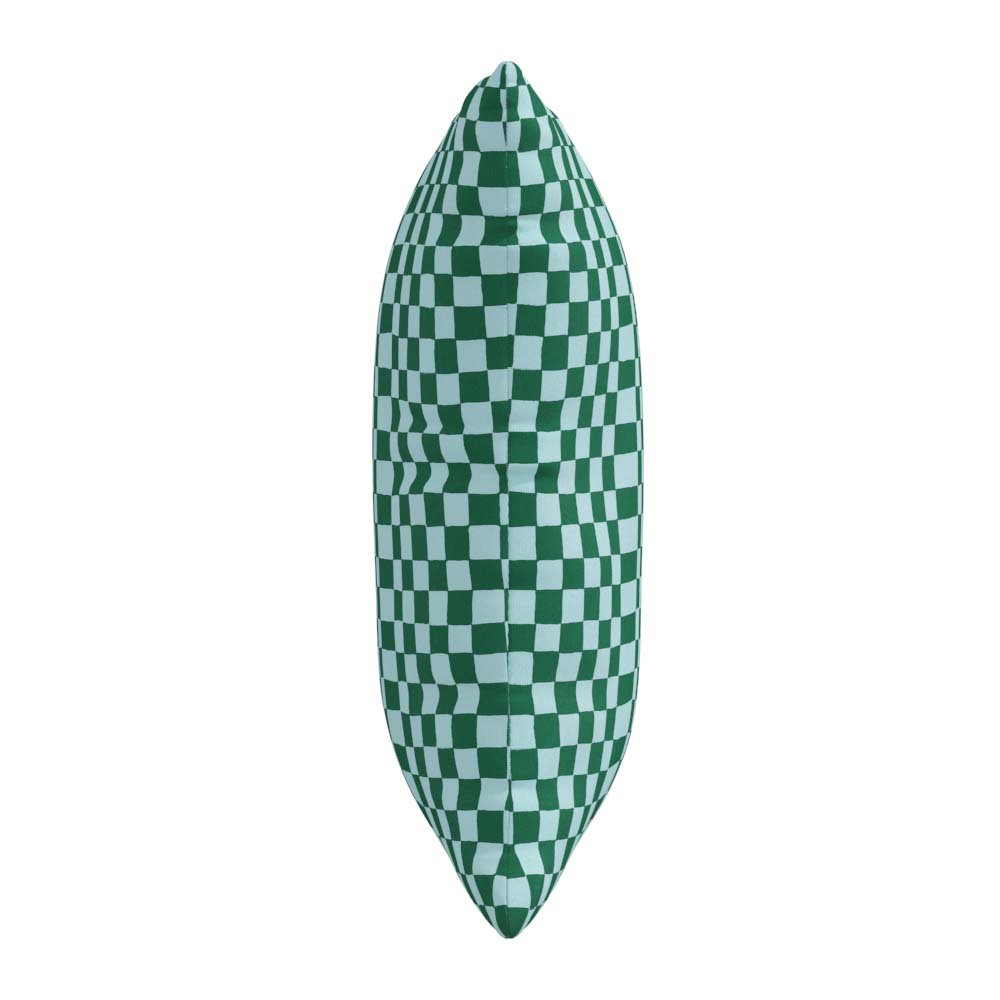 Delma Checkered Indoor/Outdoor Throw Pillow, 18" x 18", Green
