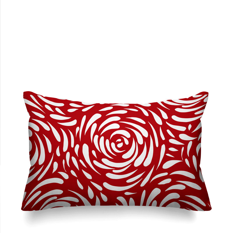 Outdoor Reversible Throw Pillow, Red