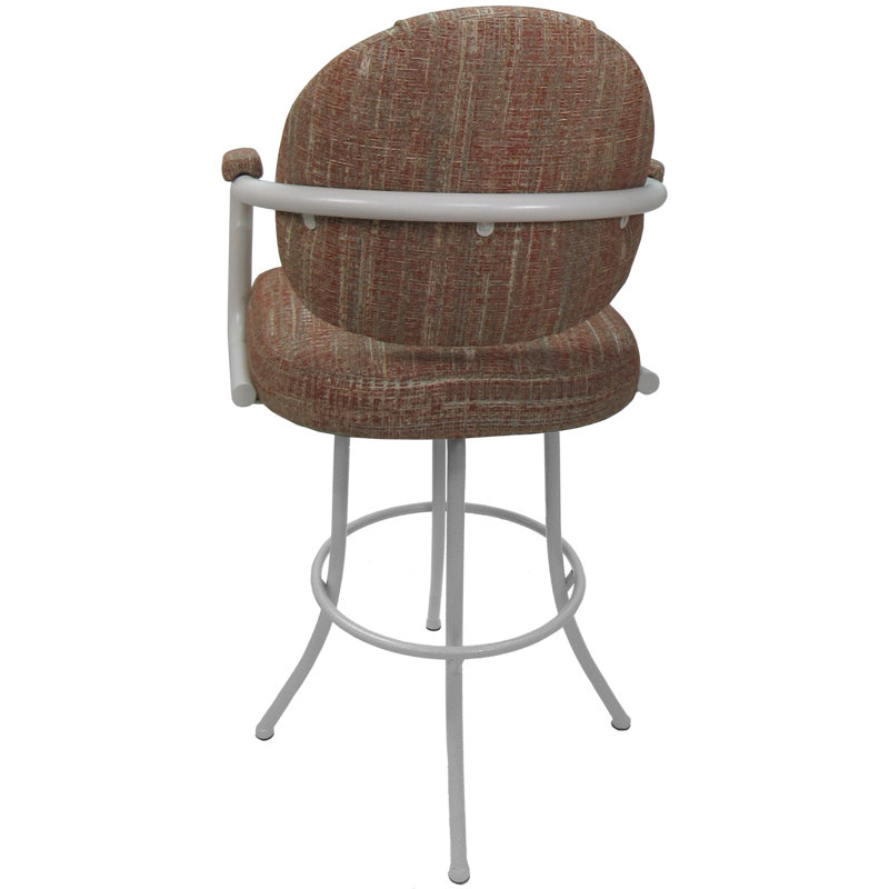 Tabouret de bar rotatif 30 po Vinuki, Blanc, Mélange de polyester rouge, Tabouret de bar (siège d’une hauteur de 30 po)