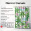 Rideau de douche standard 1 pièce rose et vert-1744962531