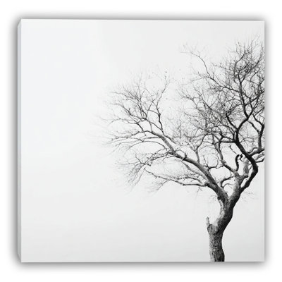 Minimalist Winter Tree Wrapped Canvas Wall Art