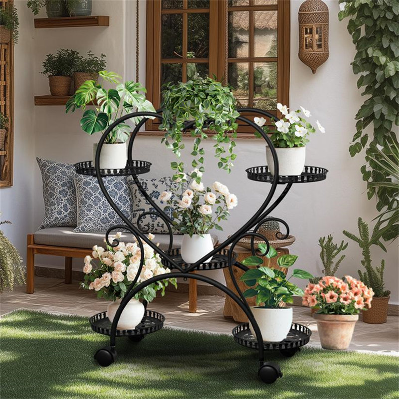 Support pour pot de fleurs en forme de cœur 6 niveaux