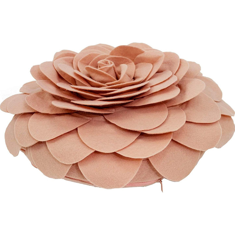  Housse de coussin en polyester, Housse de coussin seulement - sans coussin, 16 po x 16 po, Rose