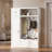 3-In-1 Hall Tree With Top Storage Cabinet, Open Storage, 3 Adjustable Side Shelves, 4 Heavy-Duty Hooks, 2 Spacious Drawers And Seat Bench-1790224264