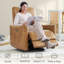 Fauteuil inclinable électrique pivotant en cuir Mikkel-593029252
