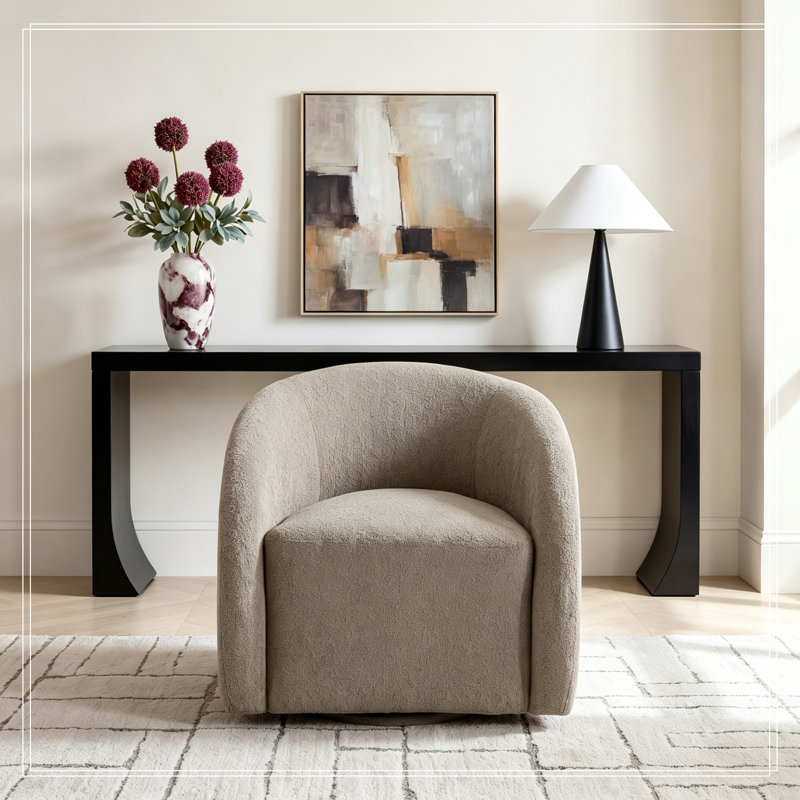 Chaise d'appoint pivotante rembourrée, Brun grisâtre