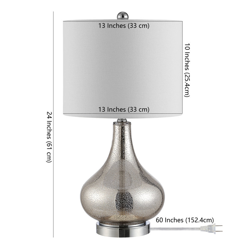 Glass Table Lamp, Silver