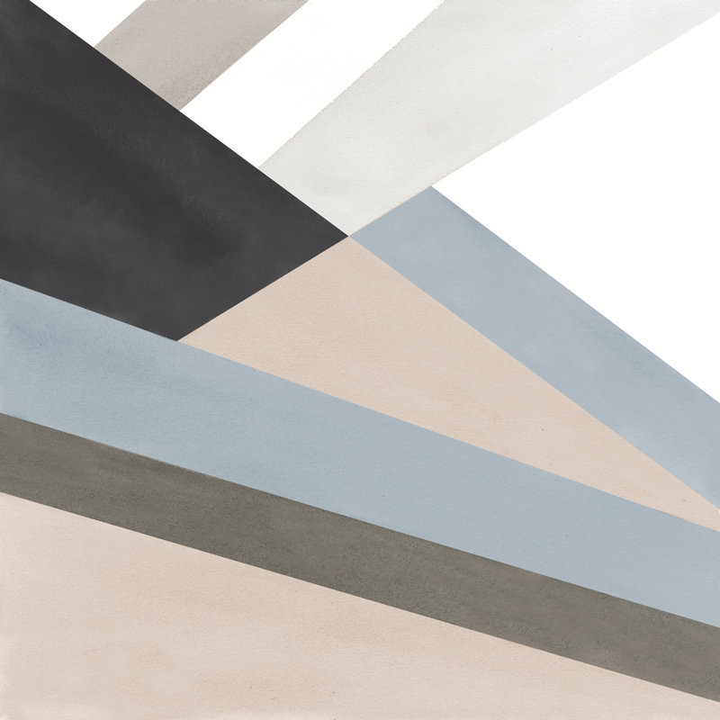 Abstract Geometric Lines Grays - Wrapped Canvas Art Prints, 30cm H x 30cm W