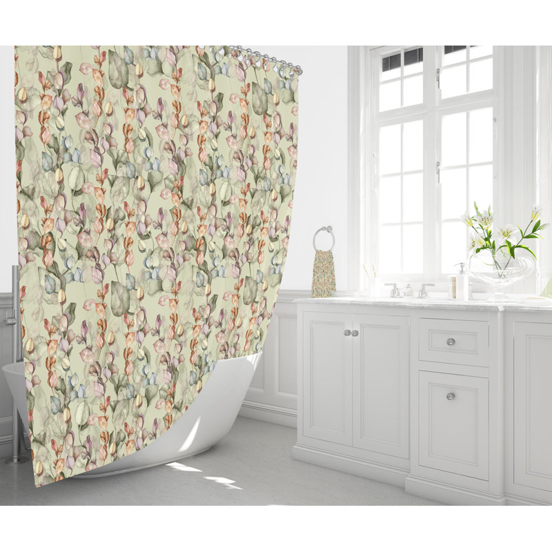 Adiela Floral Shower Curtain, 83" H x 70" W