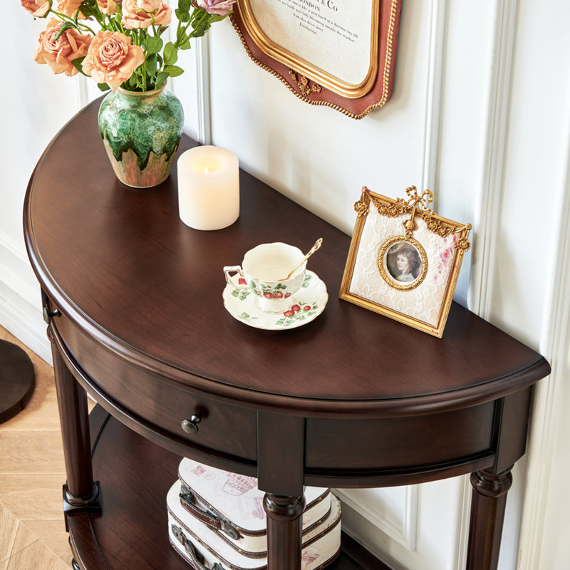 Half Round Solid Wood Console Table