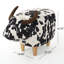 Velvet Cow Ottoman With Wooden Feet-1519070649