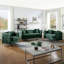 Chaise en velours vert 34 po avec 1 coussin Bayberry-122253960