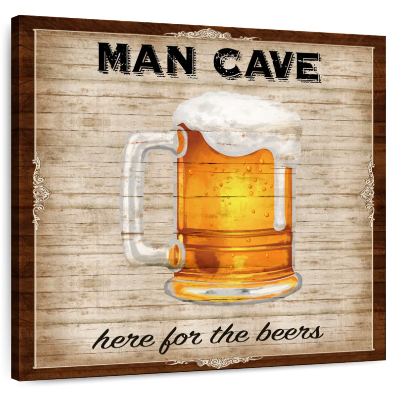 Kema Man Cave Beer Wall Sign, 10" H x 10" W