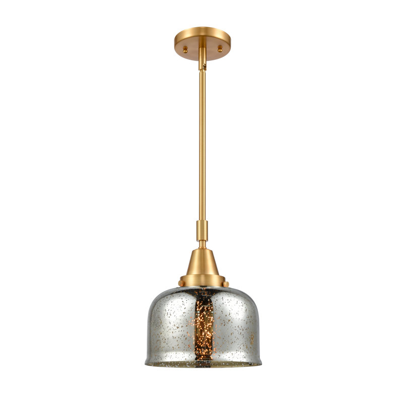 Lesher 1 - Light Single Pendant, Silver Plated Mercury, 44.125" H x 8" W x 8" D, Satin Gold