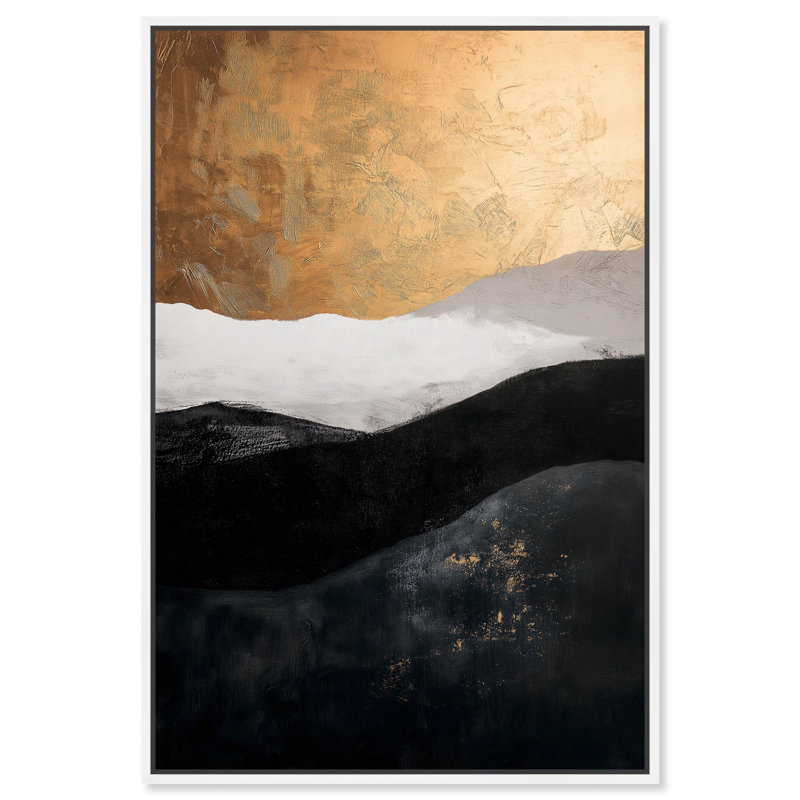 Toile Golden Vista I par Art Remedy, Cadre flottant, H 16 po x l 11 po, Noir