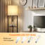 159cm Modern Polygon Floor Lamp with 3 Layers, Storage Light Shelf for Bedroom and Study, Pull Chain