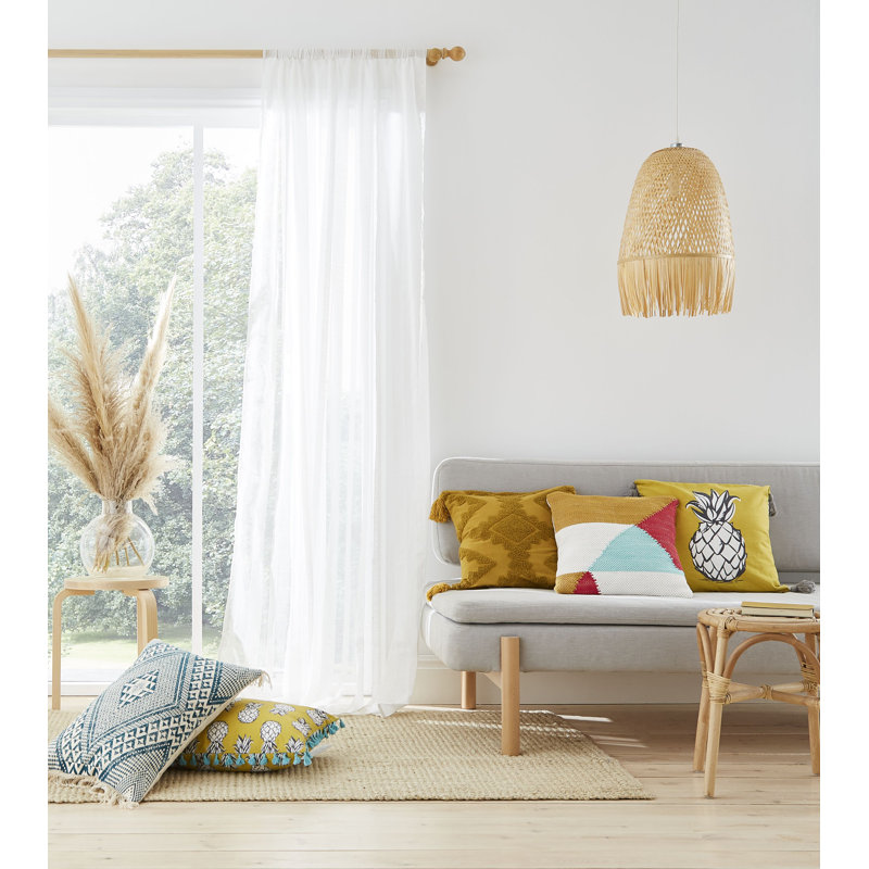 Aletta Slot Top Single Panel Voile Curtain, 140 x 137cm