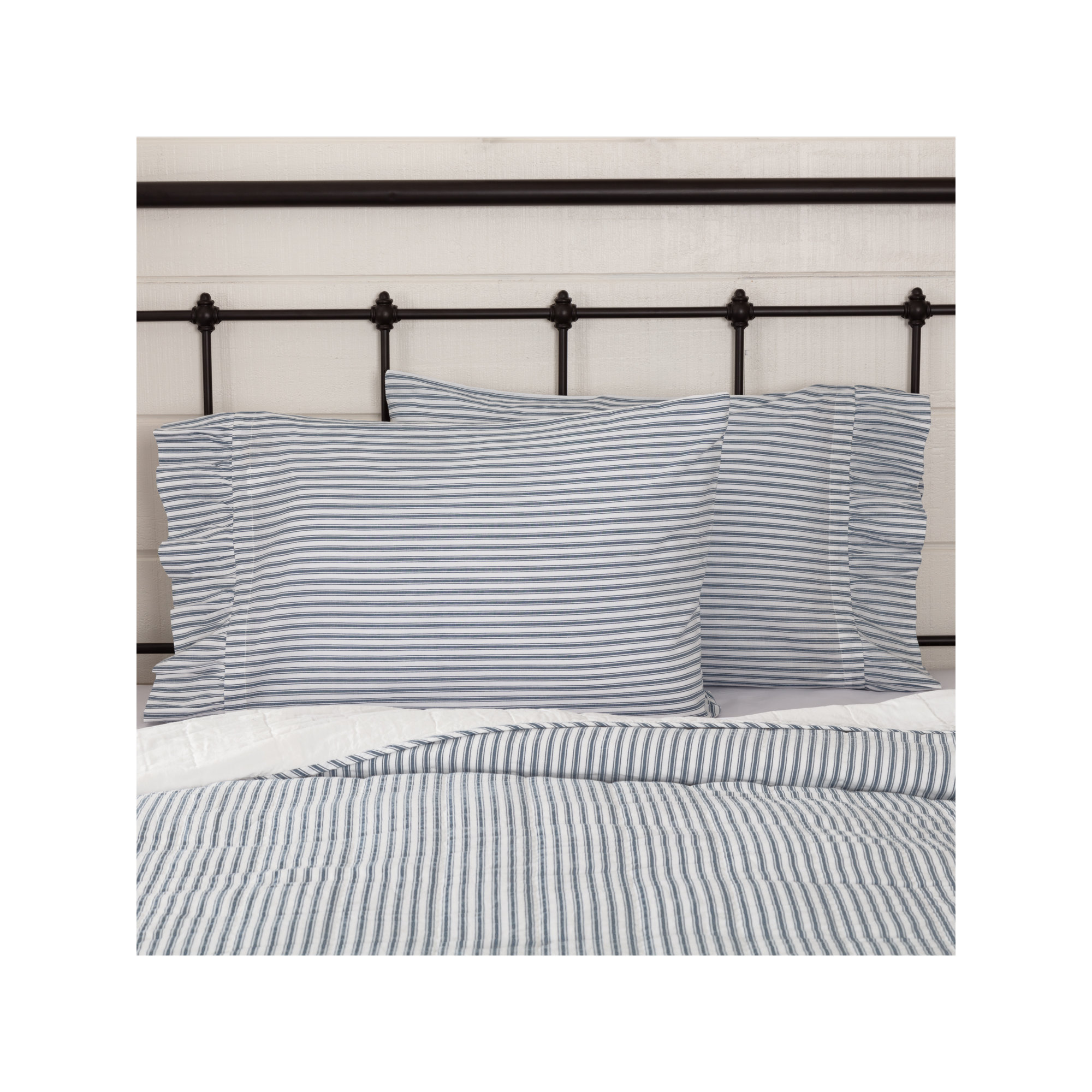 100% Cotton - Set of 2, Standard, Blue