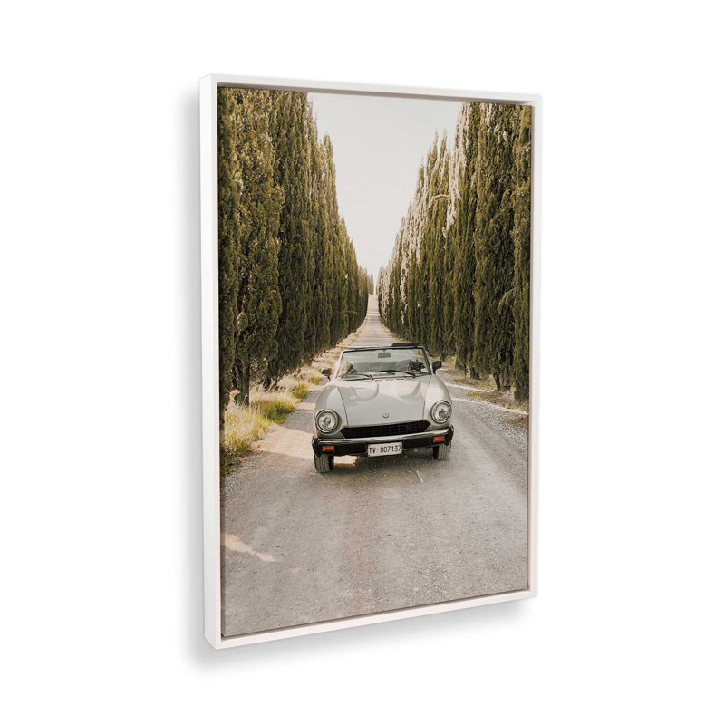 Impression sur toile roulée Tuscan Road Trip, H 18,75 po x l 12,75 po x P 1,75 po, Cadre flottant blanc opaque